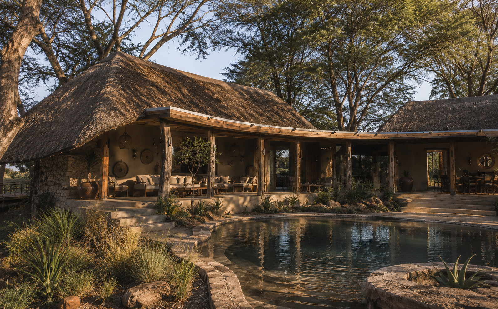 Private lodge style accommodation in the South African bush