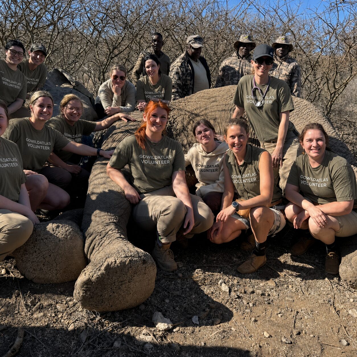 GoWildAtlas field team during early wildlife conservation programme work