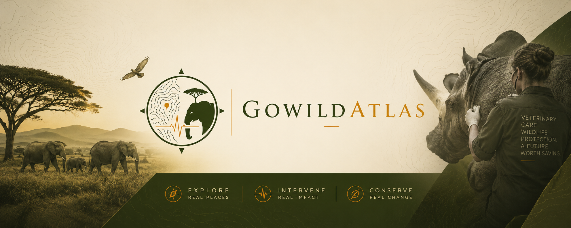 Field conservation team working safely in a wildlife setting